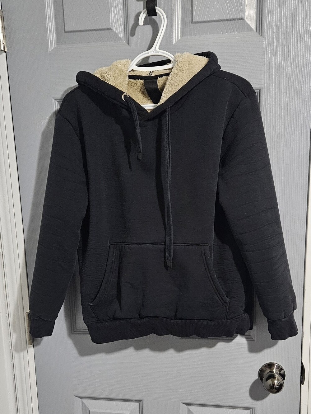 Black Womens Sherpa-lined Hoodie - Picture 2 of 4